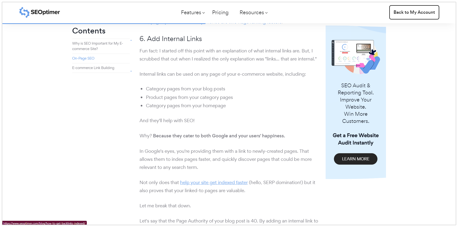 Interne Link Voorbeeld